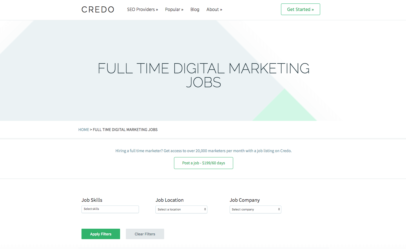 Announcing the Credo Digital Marketing Jobs board Credo