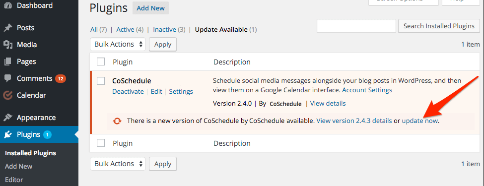 update wordpress plugins